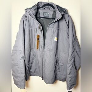 NWT Carhartt Jacket quick duck insulated full swing loose fit size XXL 2XL grey